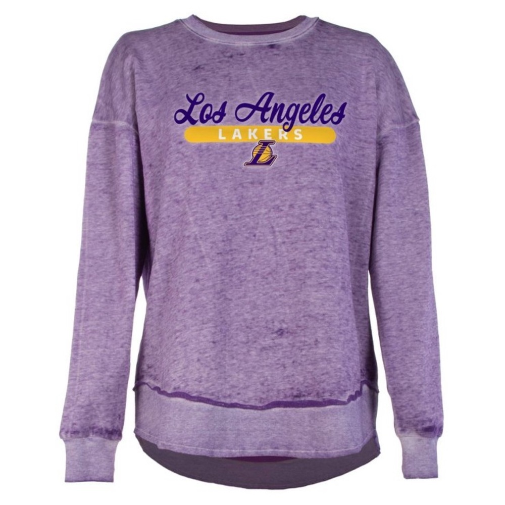 NWOT NBA Los Angeles Lakers Women's Burnout Crew Neck Fleece Sweatshirt L